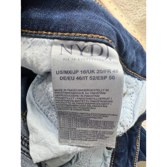 NYDJ Barbara Bootcut Jeans Womens 16 Blue Dark Wash Stretch Lifttuck Technology - Picture 10 of 12